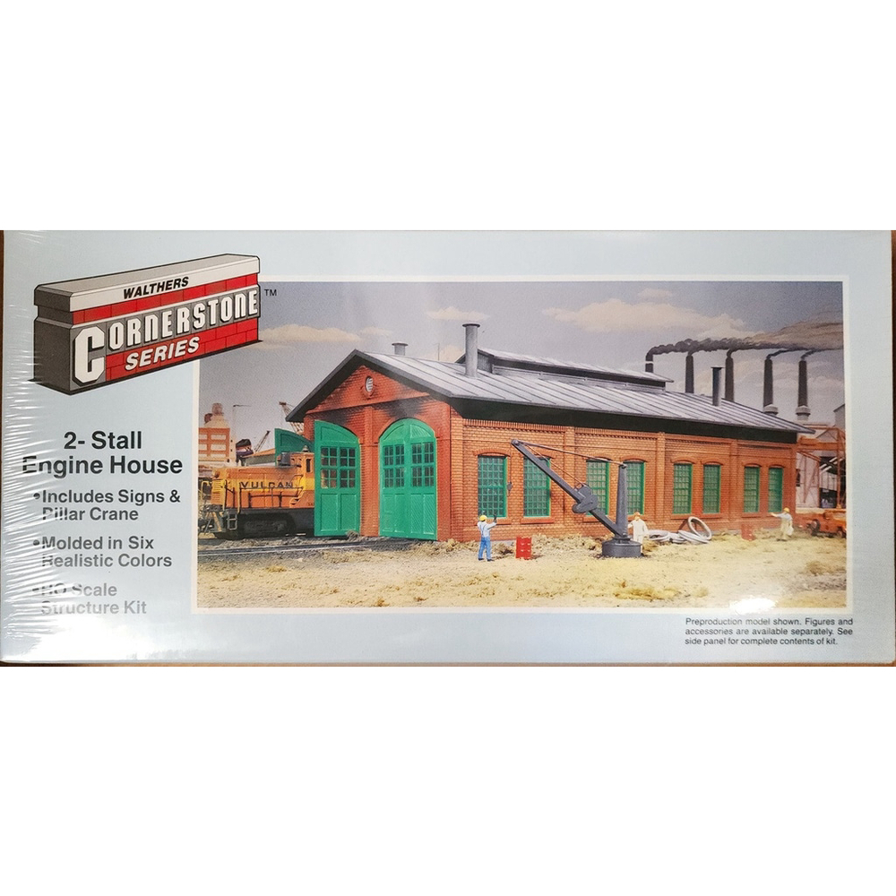 HO Scale Walthers 933-3007 2-Stall Engine House Building Kit Sealed